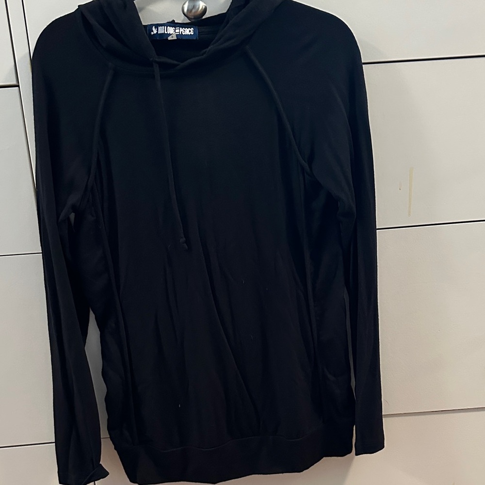Black Hoodie with Drawstrings